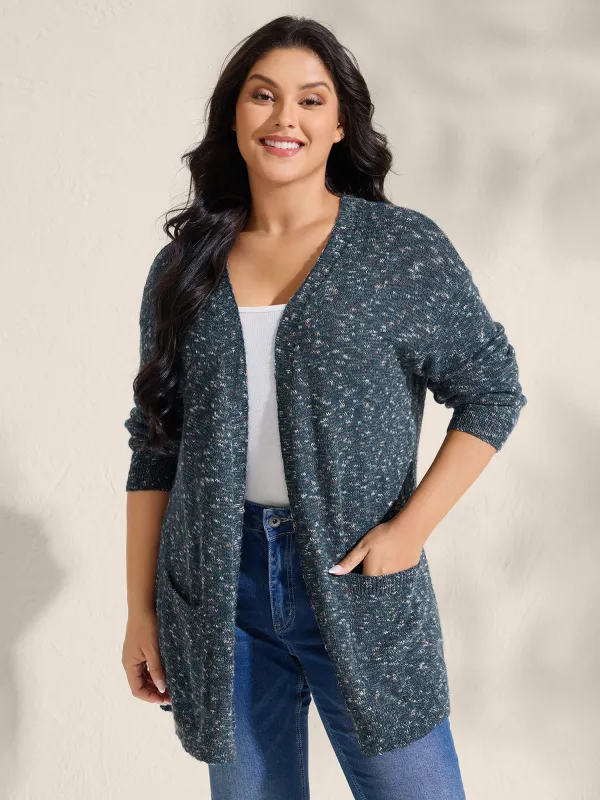 Heather Pockets Open-Front Knit Cardigan sold by Bloomchic