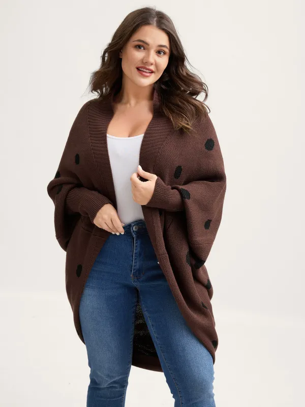Polka Dots Dolman Sleeve Knit Cardigan sold by Bloomchic
