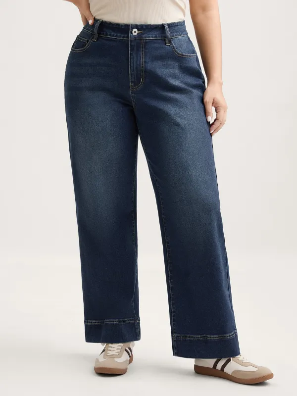 Retro Wash Straight-Leg Jeans sold by Bloomchic