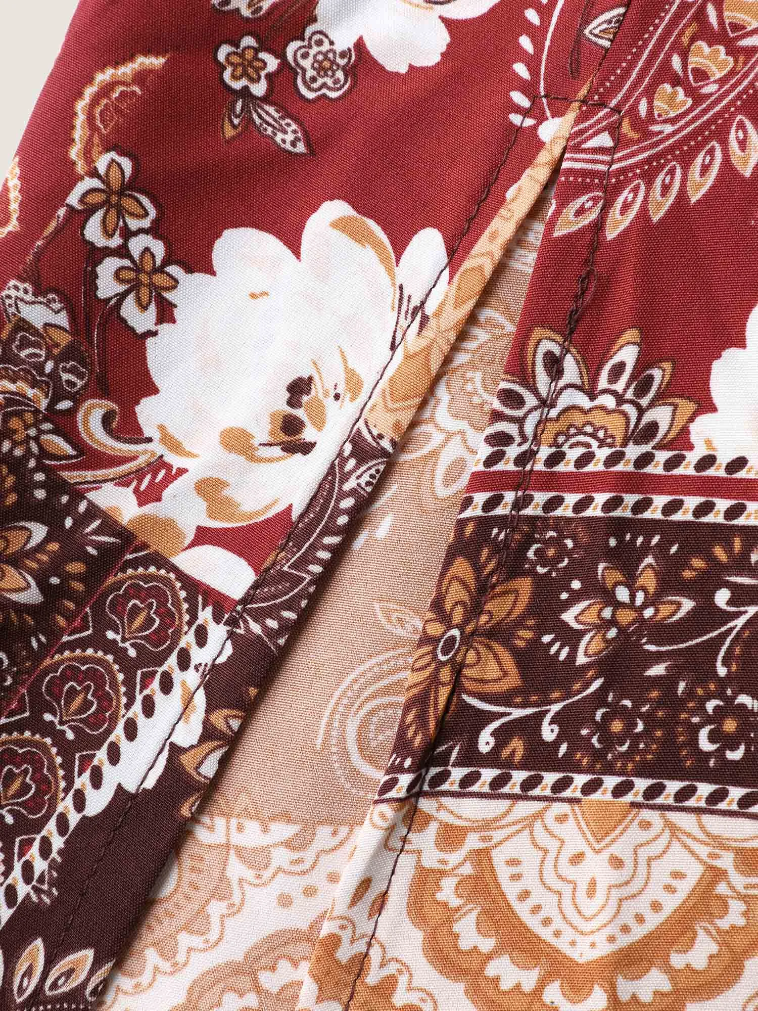 Floral Collage Split Side Pockets Maxi Dress sold by Bloomchic product image thumbnail 5