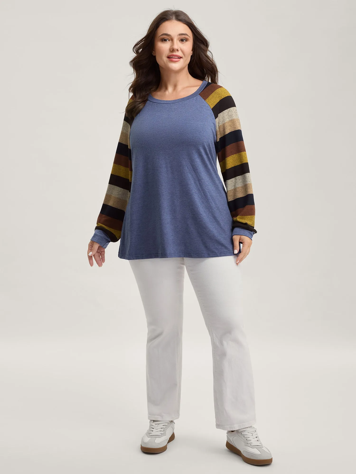 Striped Raglan Sleeve Knit Top sold by Bloomchic product image thumbnail 3