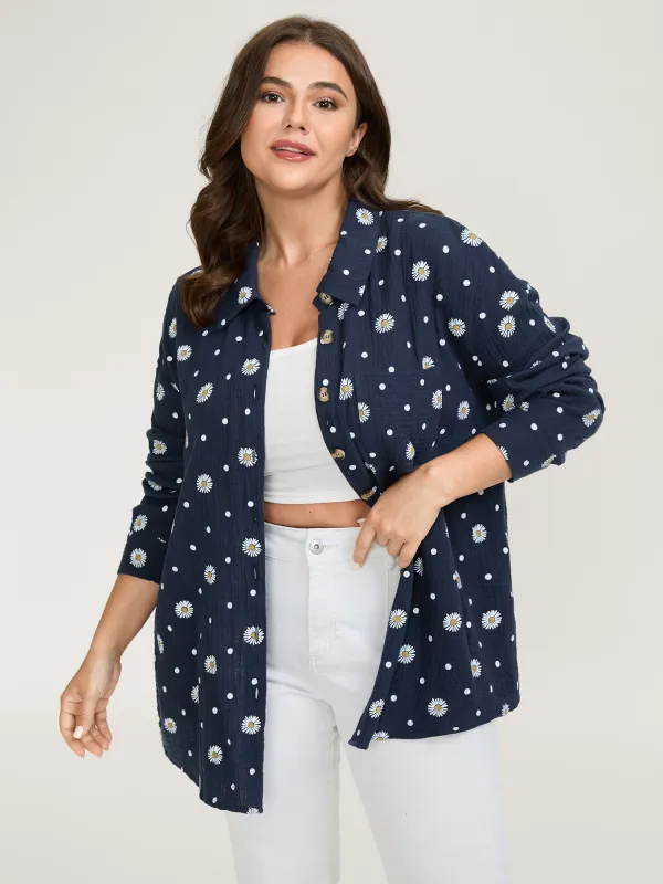 Cotton Floral Print Button-Down Jacket sold by Bloomchic