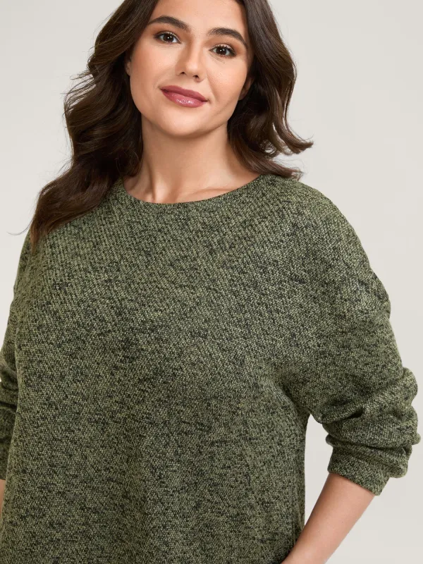 Relaxed Fit Split Hem Pullover sold by Bloomchic