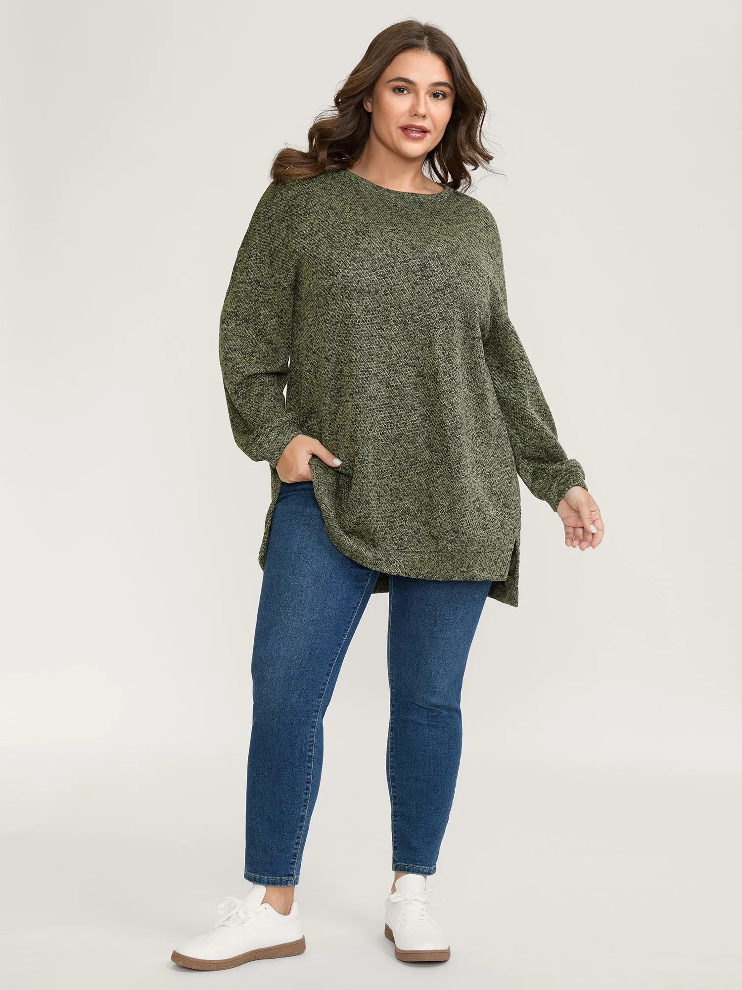 Relaxed Fit Split Hem Pullover sold by Bloomchic product image thumbnail 2