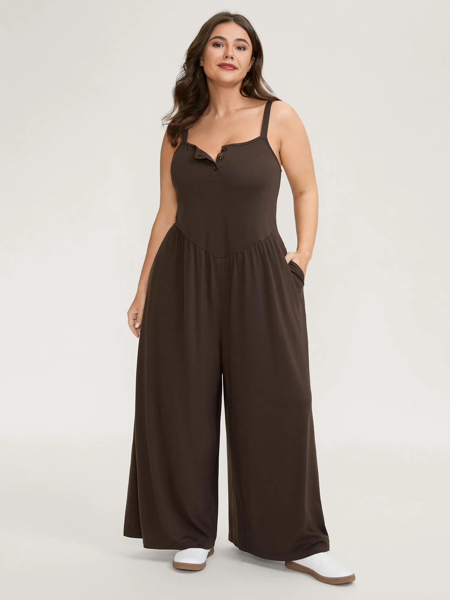 Supersoft Pleated Side Waist Detail Jumpsuit sold by Bloomchic
