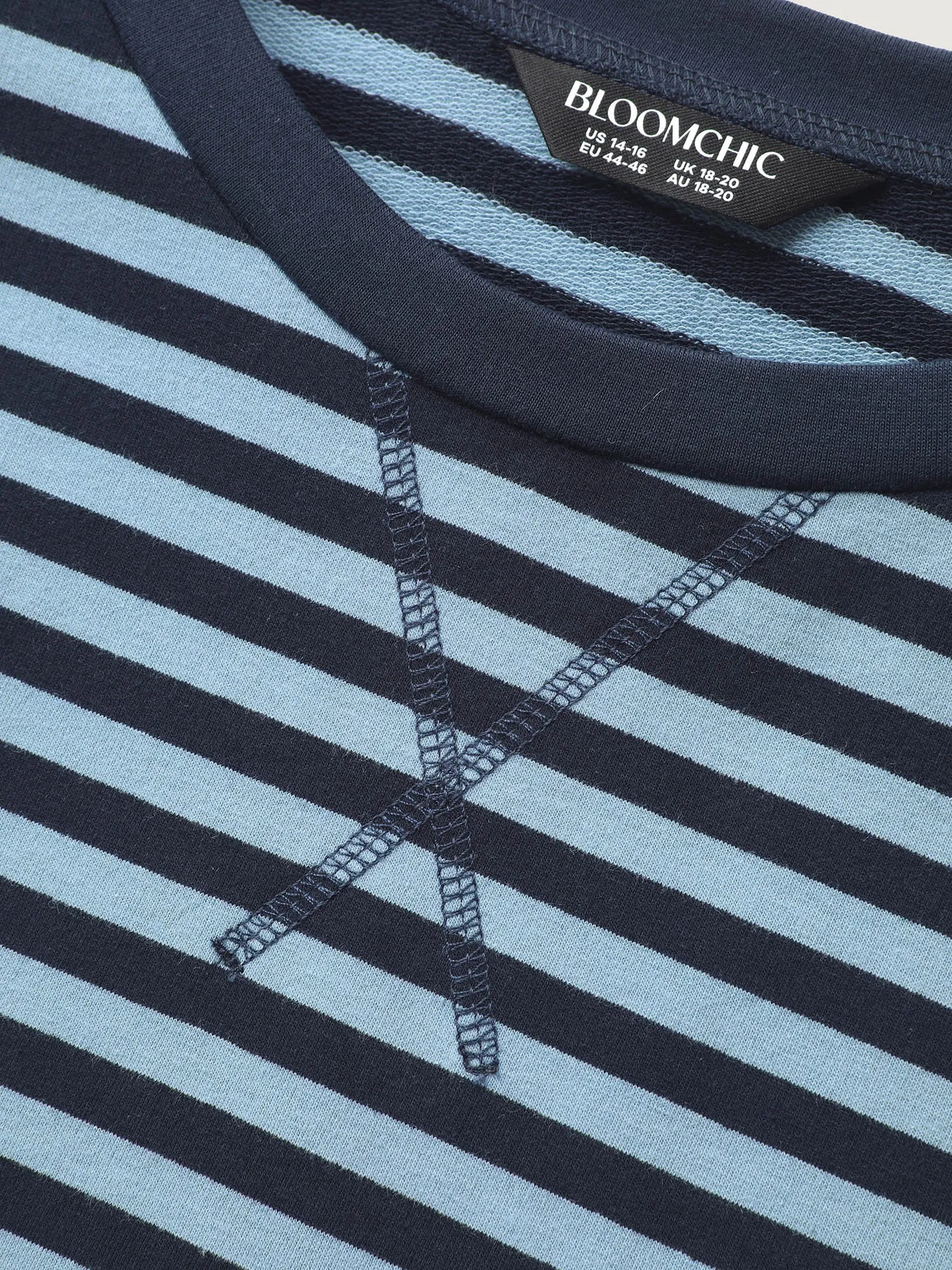 Stripe Print Color Contrast Sweatshirt sold by Bloomchic product image thumbnail 5