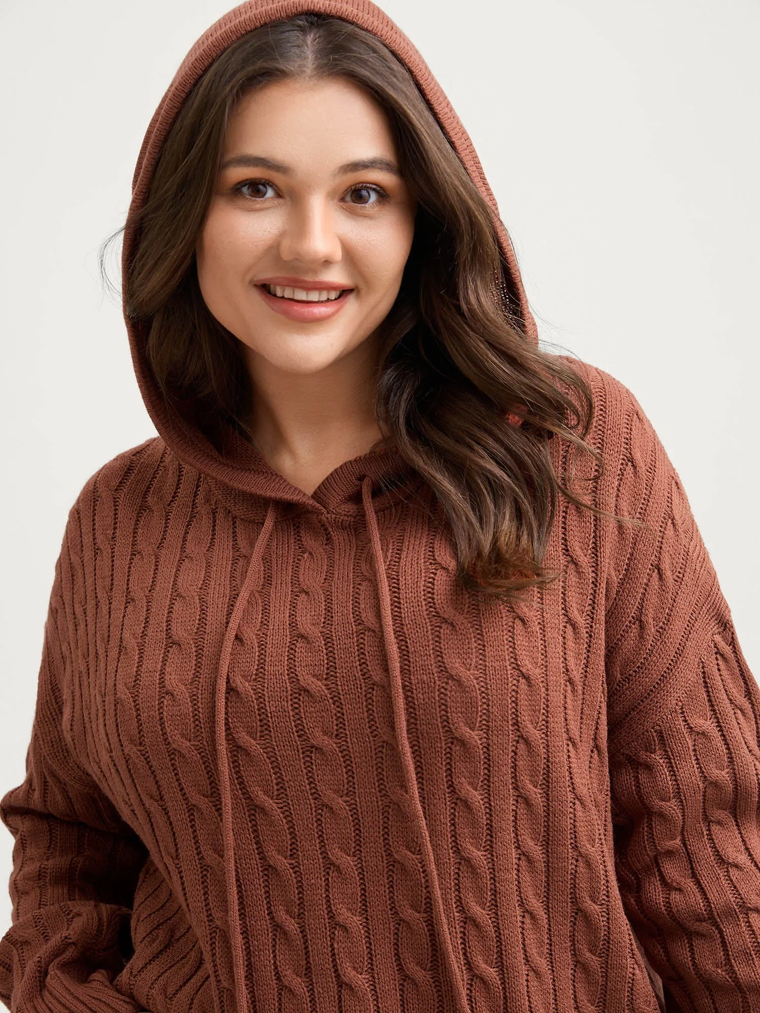 Textured Hooded Ribbed Hem Pullover sold by Bloomchic product image thumbnail 2