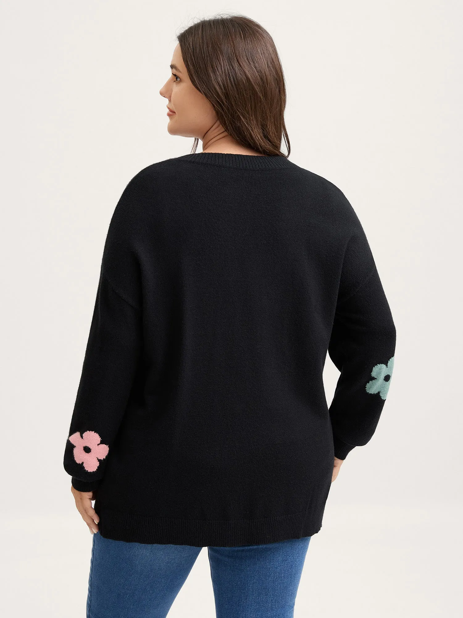 3D Floral Jacquard Embroidery Knit Cardigan sold by Bloomchic product image thumbnail 5