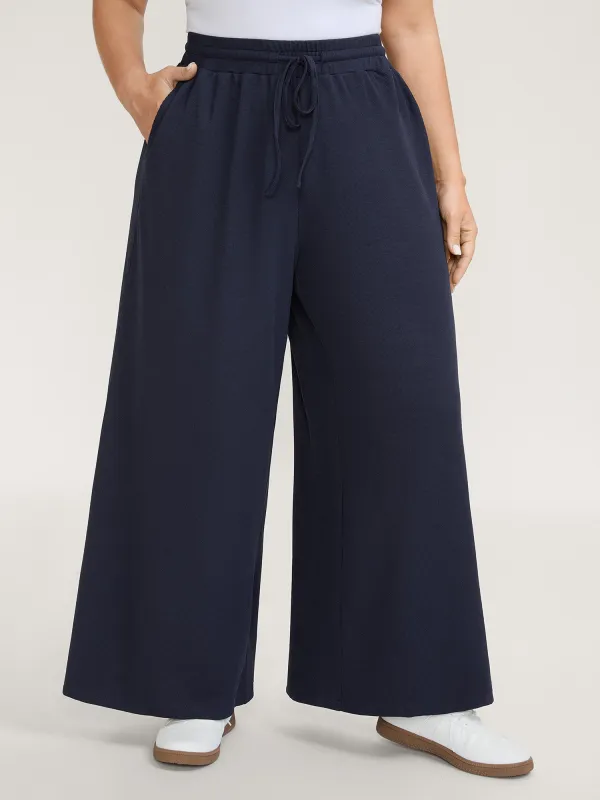 Wide Waistband Textured Wide-Leg Pants sold by Bloomchic