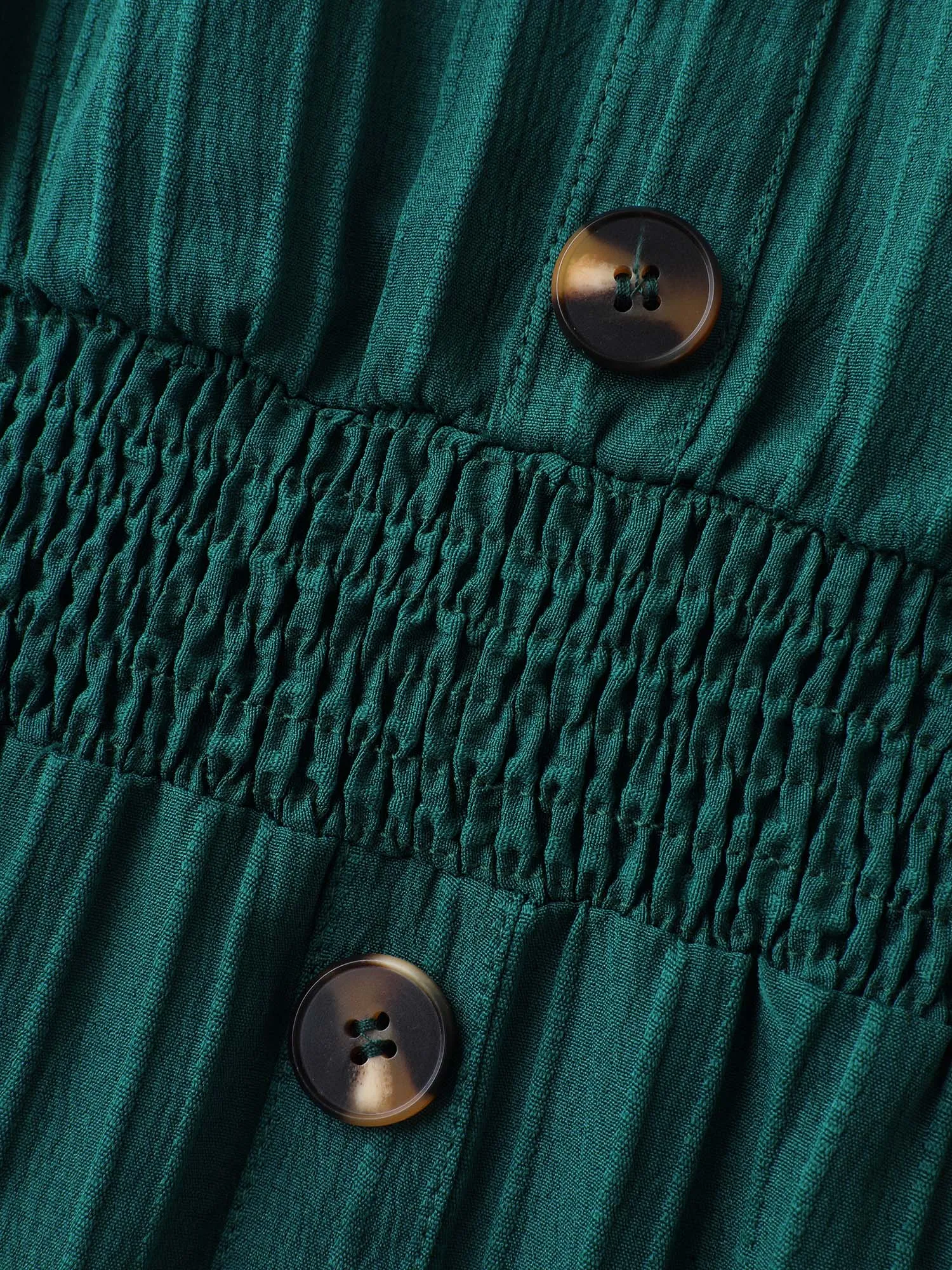 Textured Shirred Waist Button Midi Dress sold by Bloomchic product image thumbnail 5