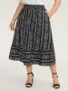 Floral Stripes Shirred Waist Maxi Skirt sold by Bloomchic