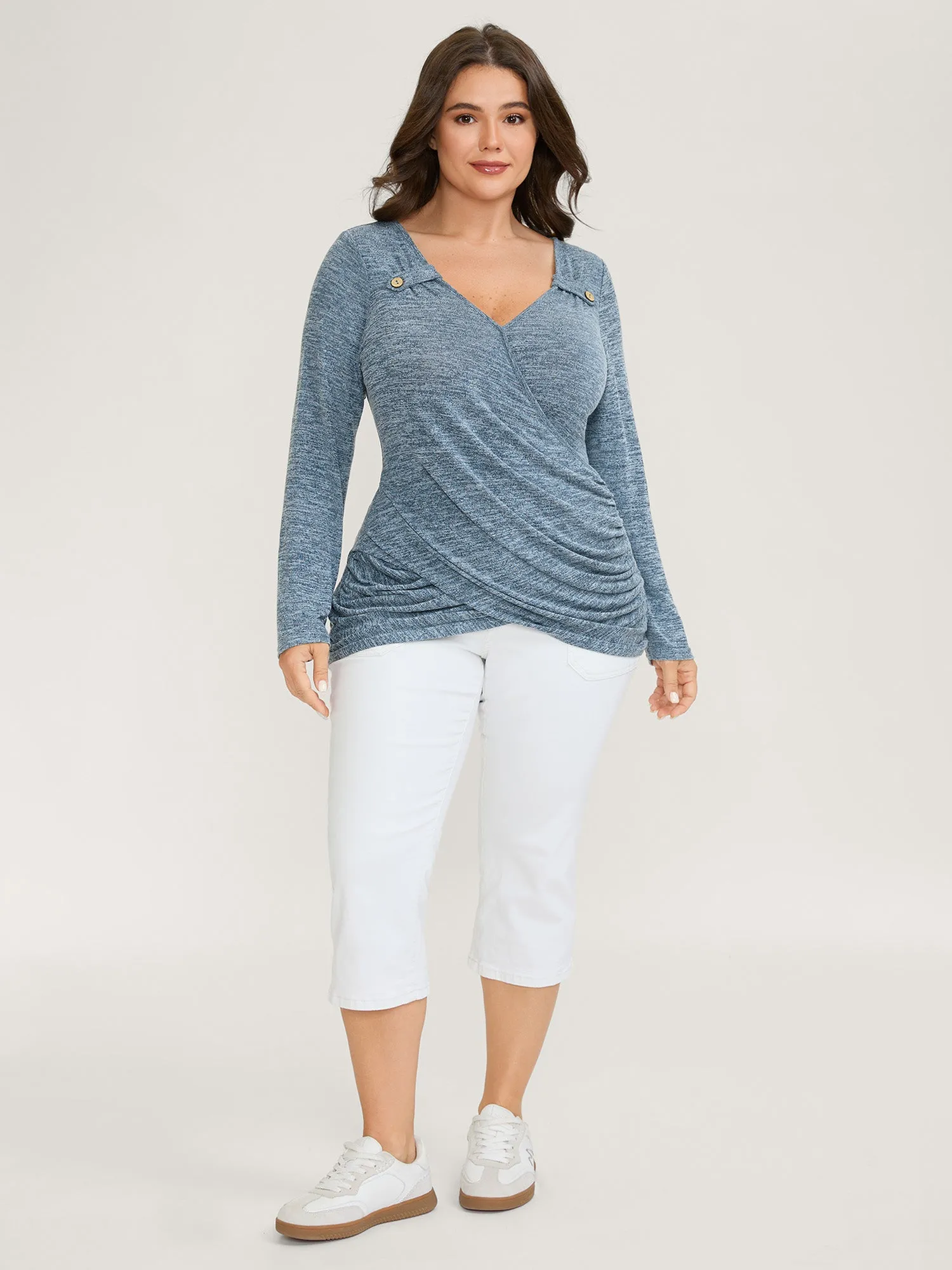 Super Stretchy Supersoft Wrap-Around T-Shirt sold by Bloomchic product image thumbnail 3