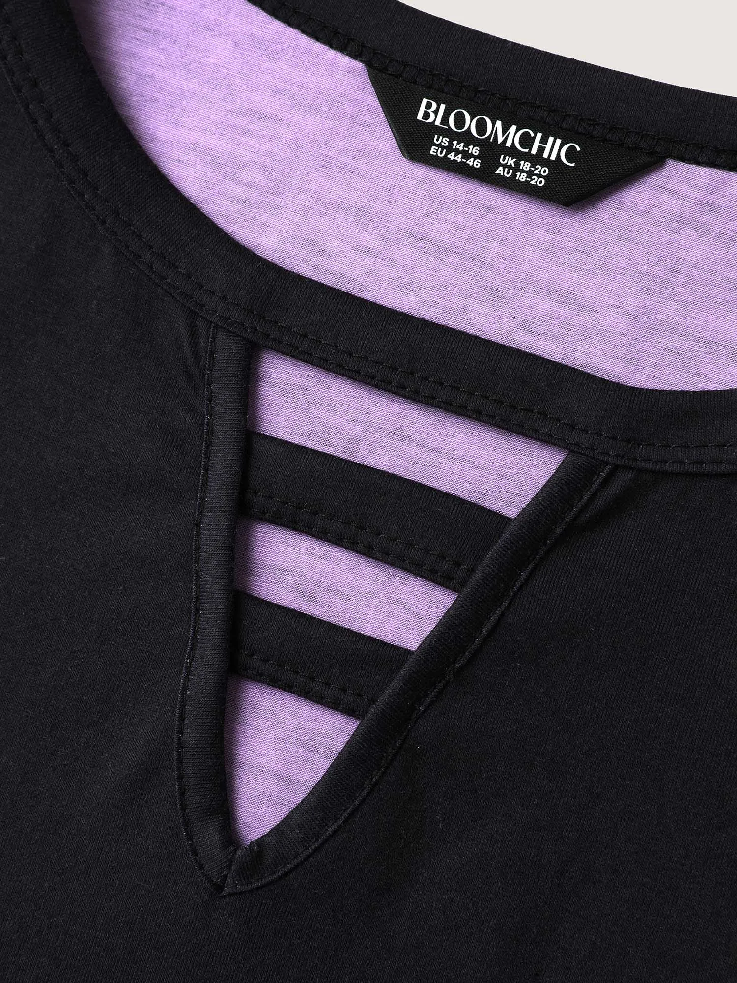 Tie-Dye Blend Neck Cut-Out T-Shirt sold by Bloomchic product image thumbnail 5