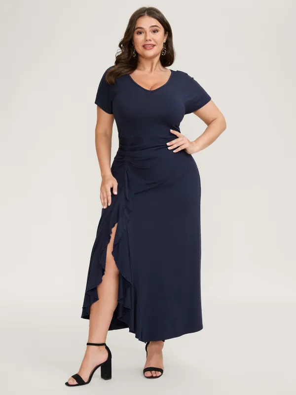 Supersoft Waist-Tie Slit Maxi Dress sold by Bloomchic