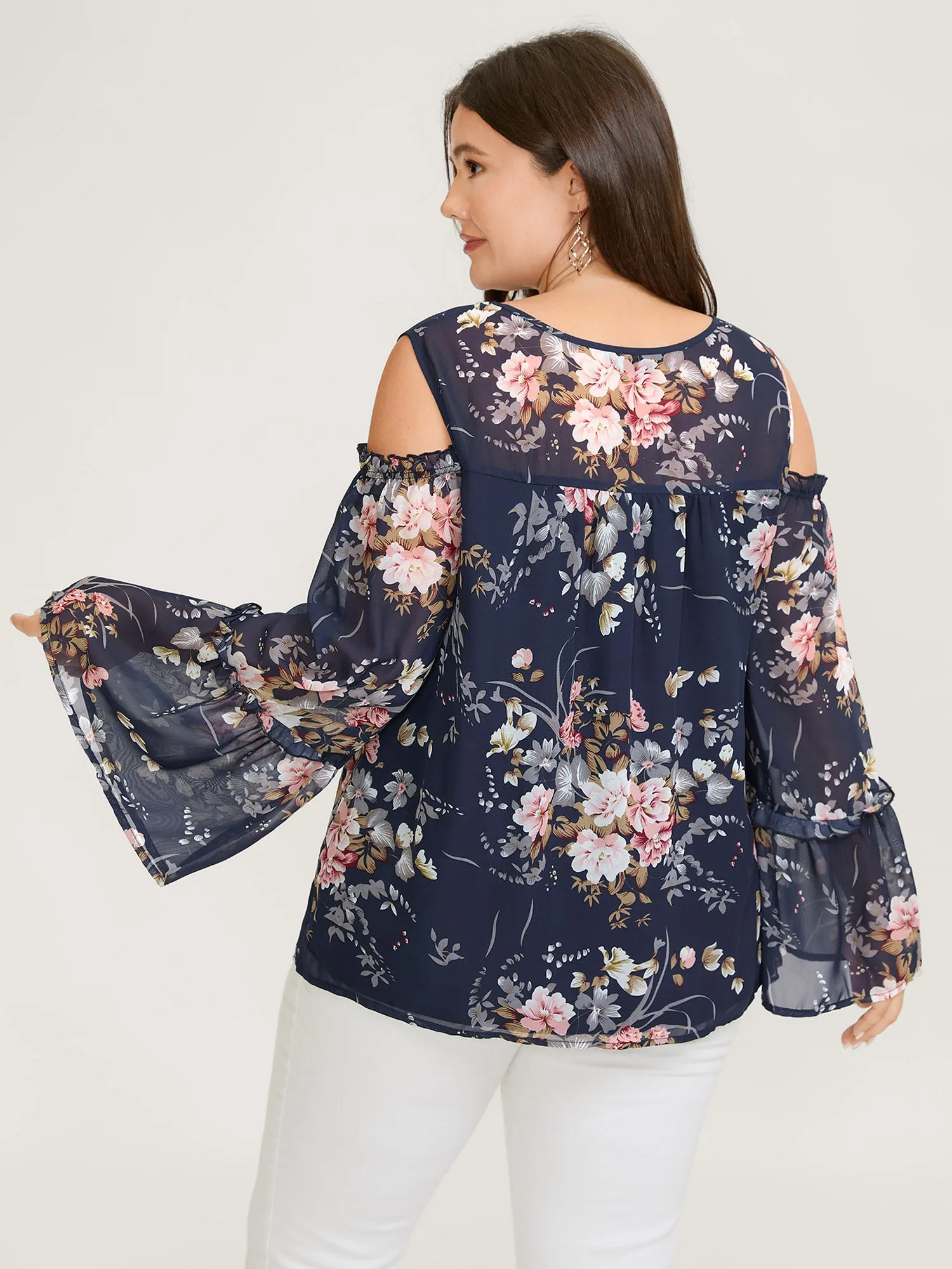 Floral Print Off-Shoulder Lace Blouse sold by Bloomchic product image thumbnail 4