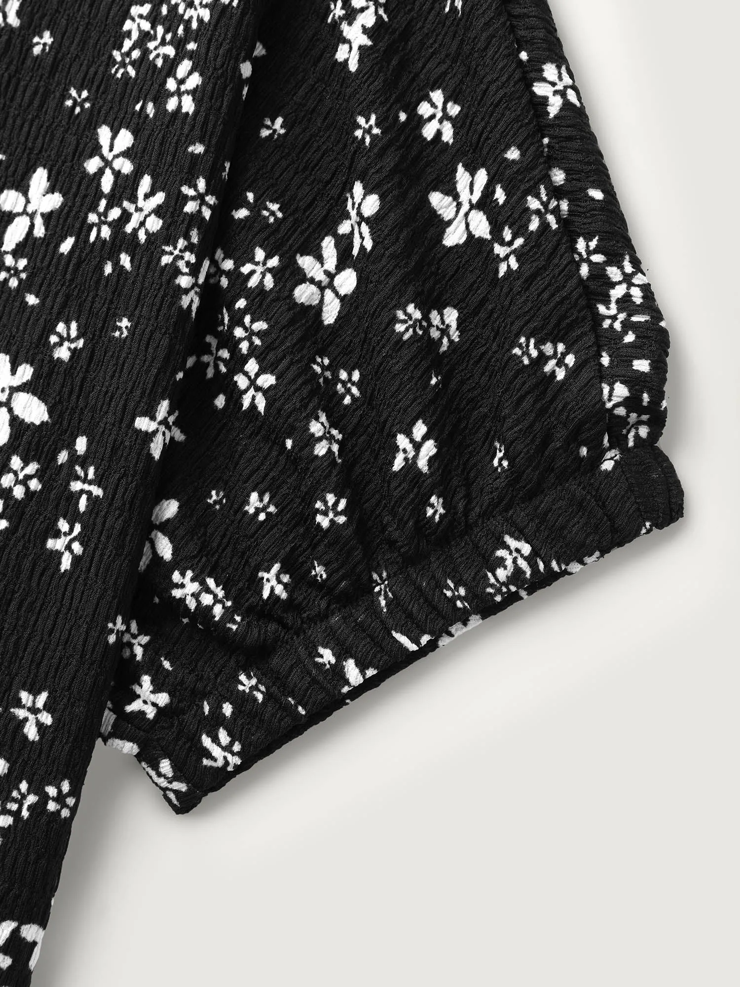 Floral Print Textured Puffy Sleeve Blouse sold by Bloomchic product image thumbnail 5