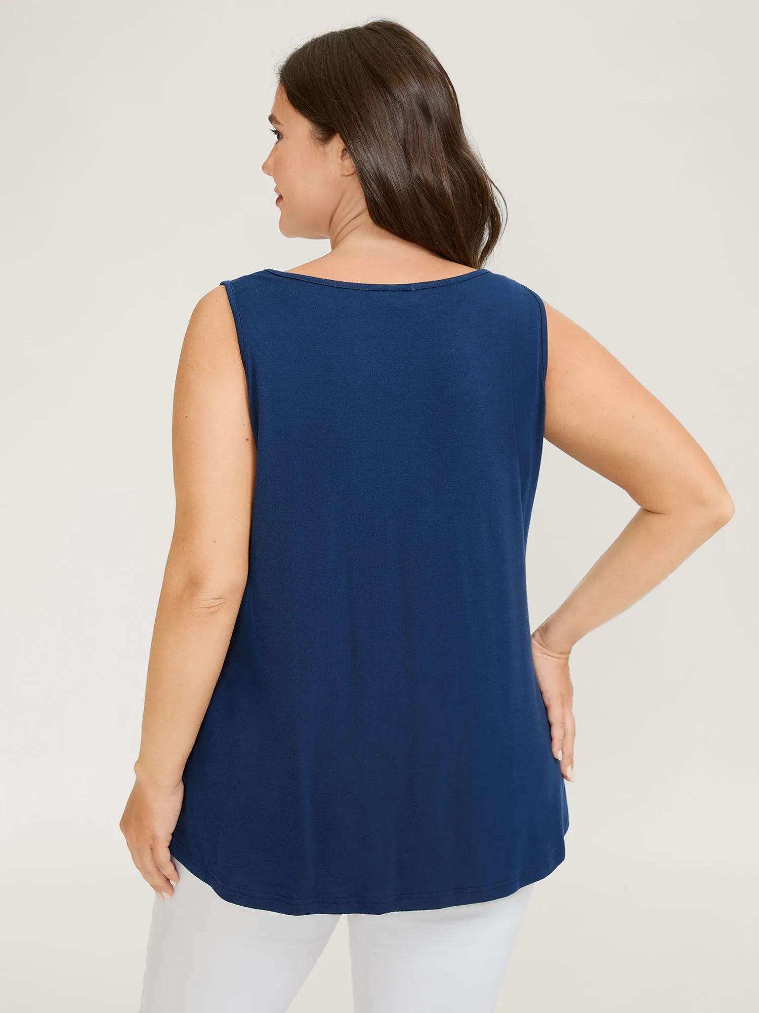 Color Contrast Pleated Front Tank Top sold by Bloomchic product image thumbnail 4