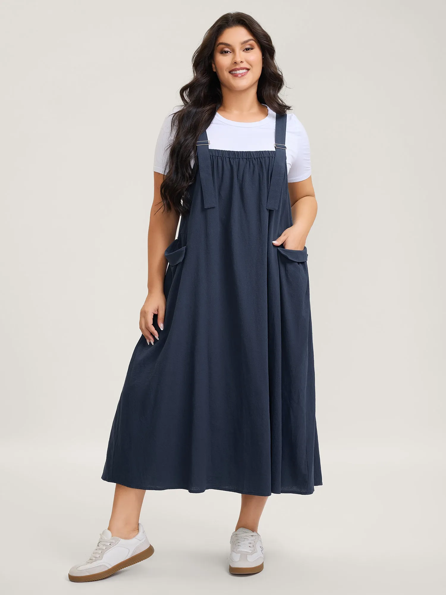 Pure Cotton Overall Straps Maxi Dress sold by Bloomchic