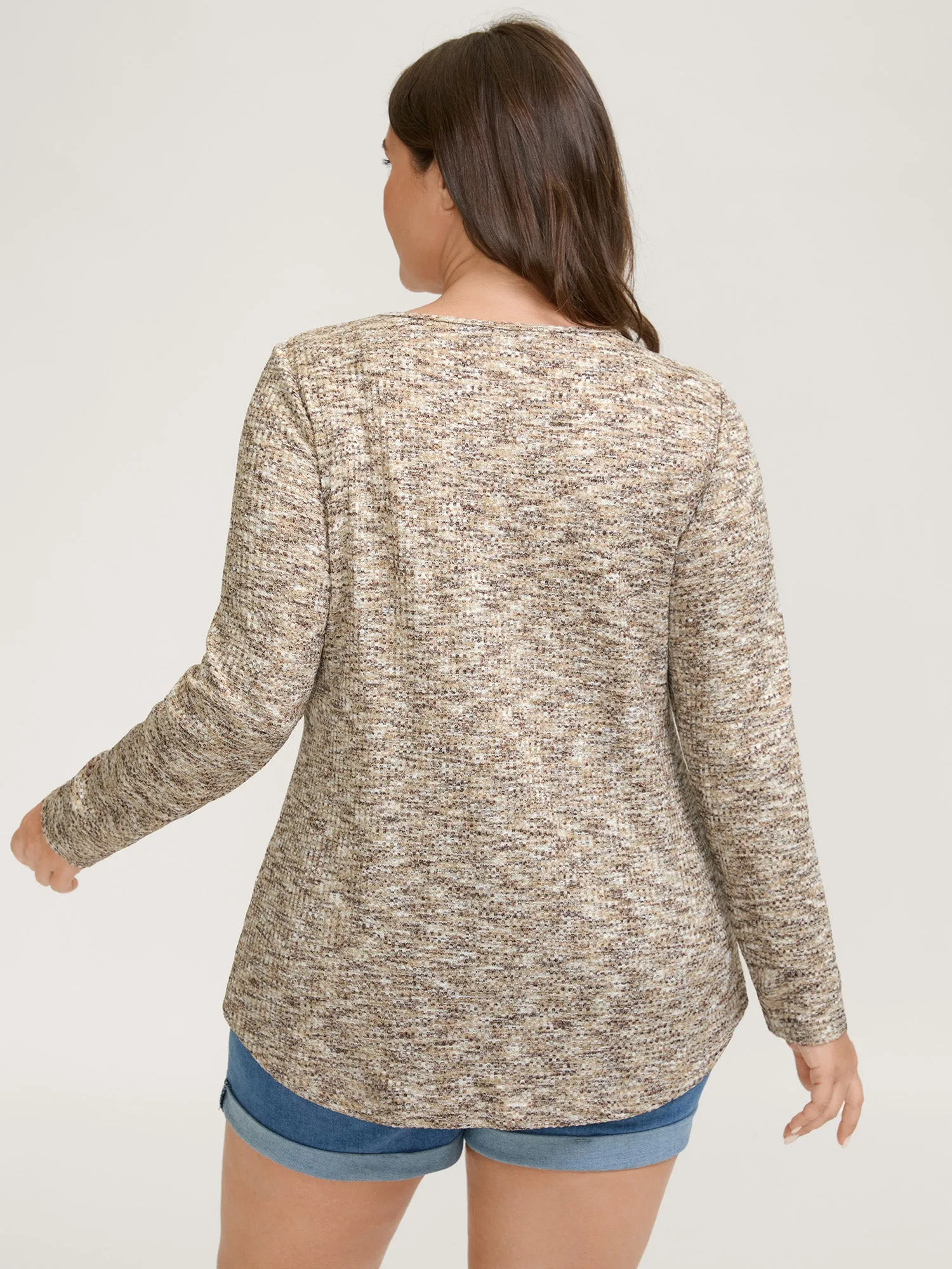 Textured Knit Pleated Neckline Top sold by Bloomchic product image thumbnail 4