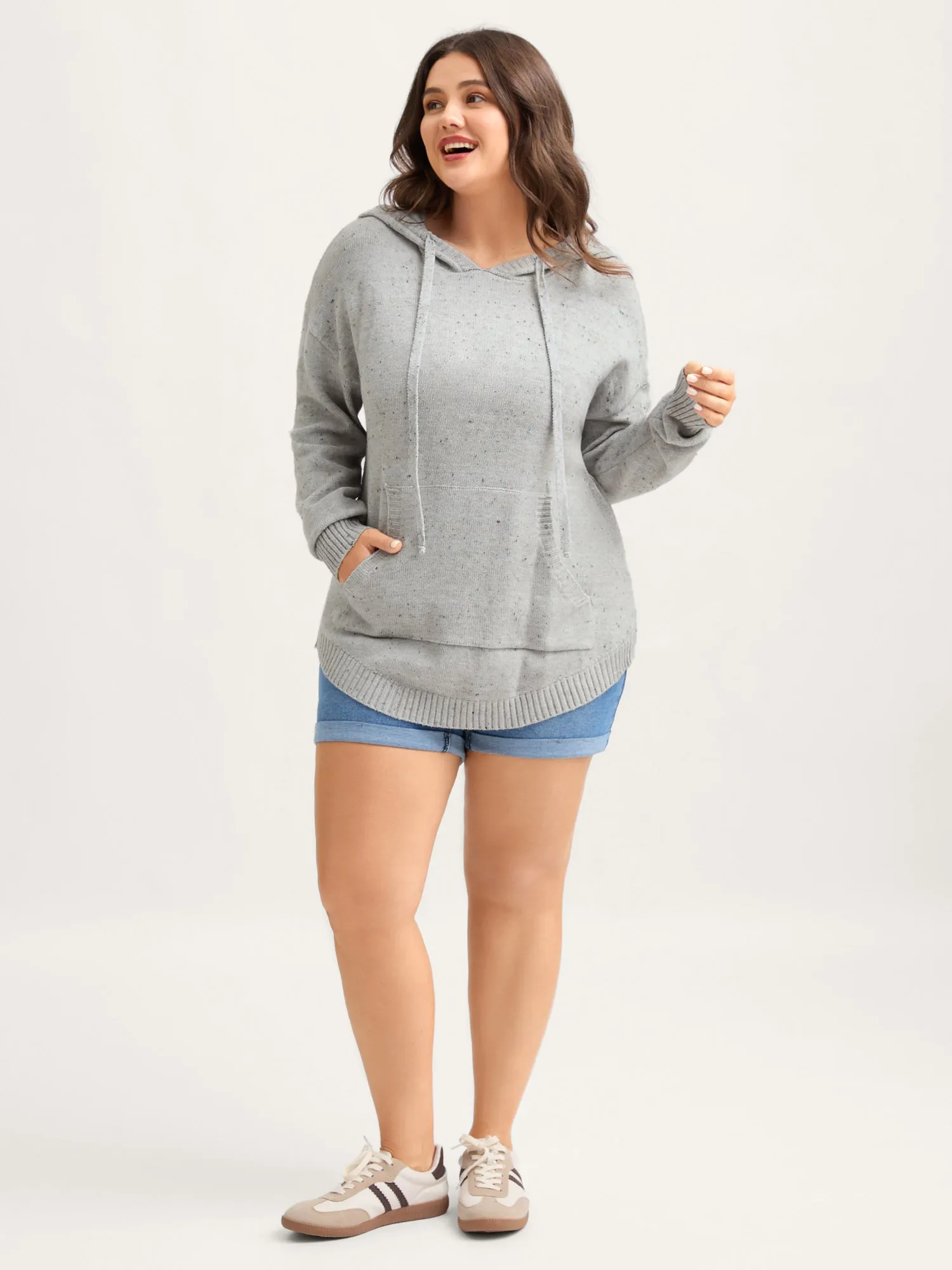 Heather Pocket Curvy Hem Pullover sold by Bloomchic product image thumbnail 3