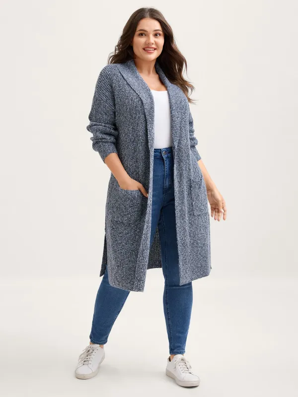 Shawl Collar Heather Pocket Knit Cardigan sold by Bloomchic