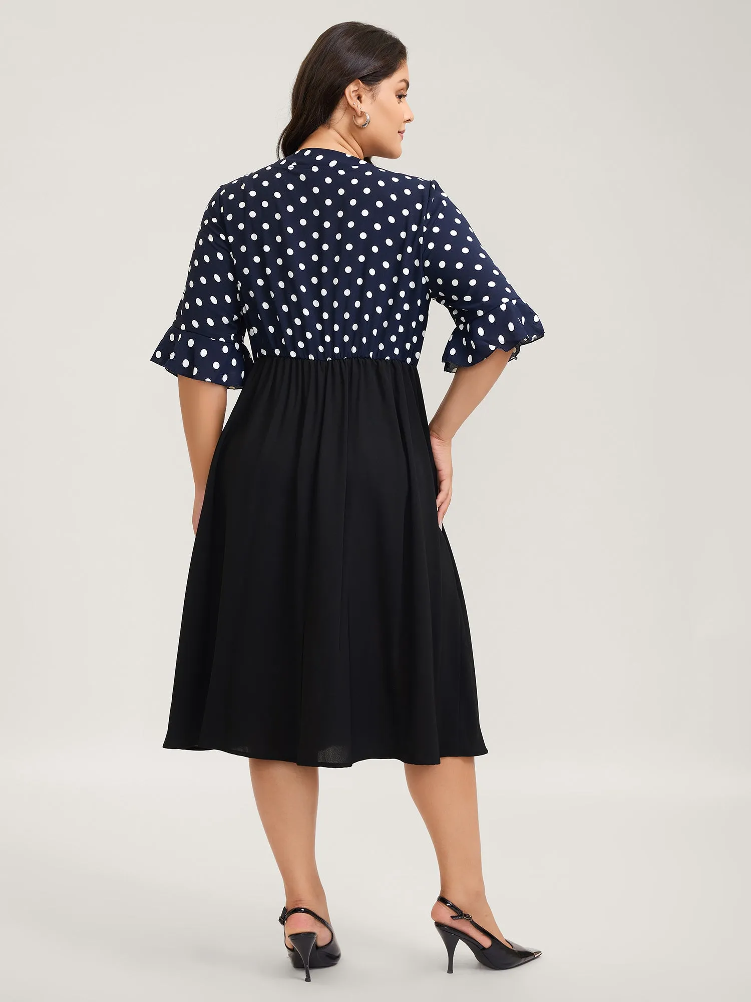 Pretty Polka Dots Bow-Tie Midi Dress sold by Bloomchic product image thumbnail 4