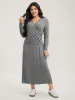 Wrap Stretchy Long Sleeve Knit Maxi Dress sold by Bloomchic