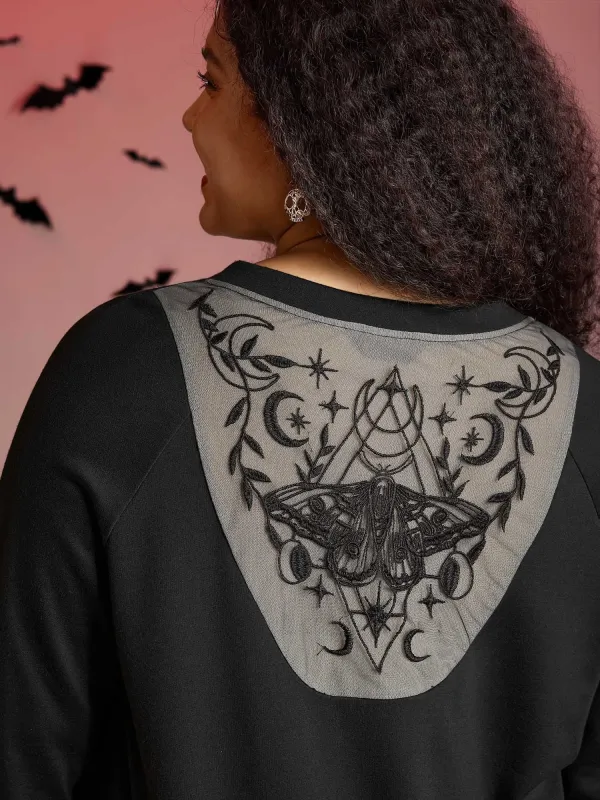 Embroidered Butterfly Sheer Back Sweatshirt sold by Bloomchic