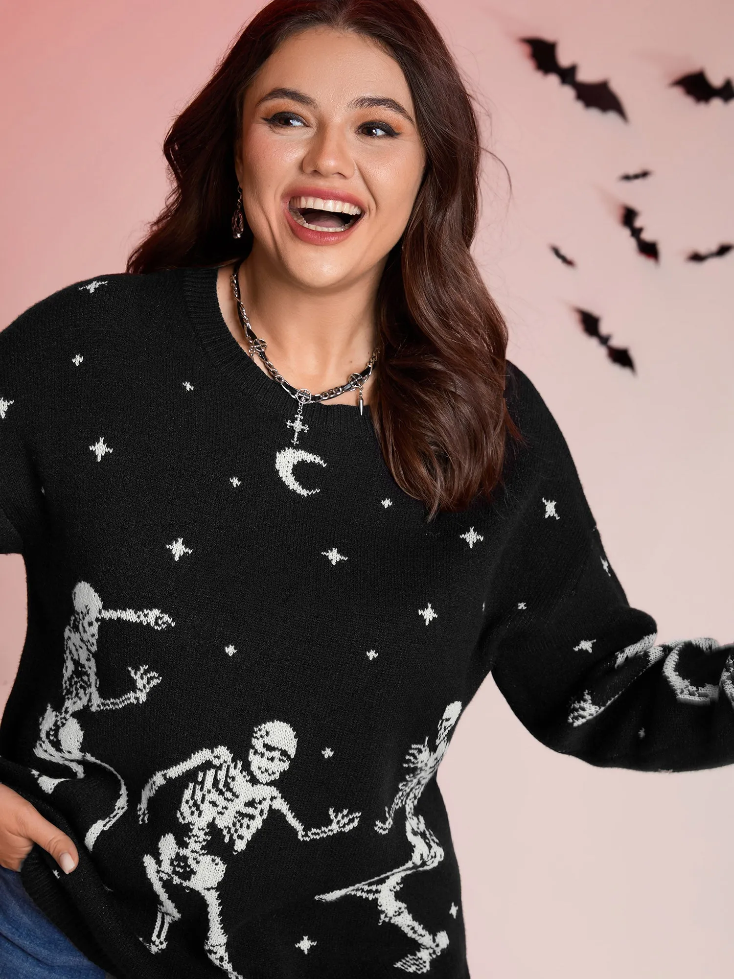 Supersoft Dancing Skeleton Print Pullover sold by Bloomchic product image thumbnail 4