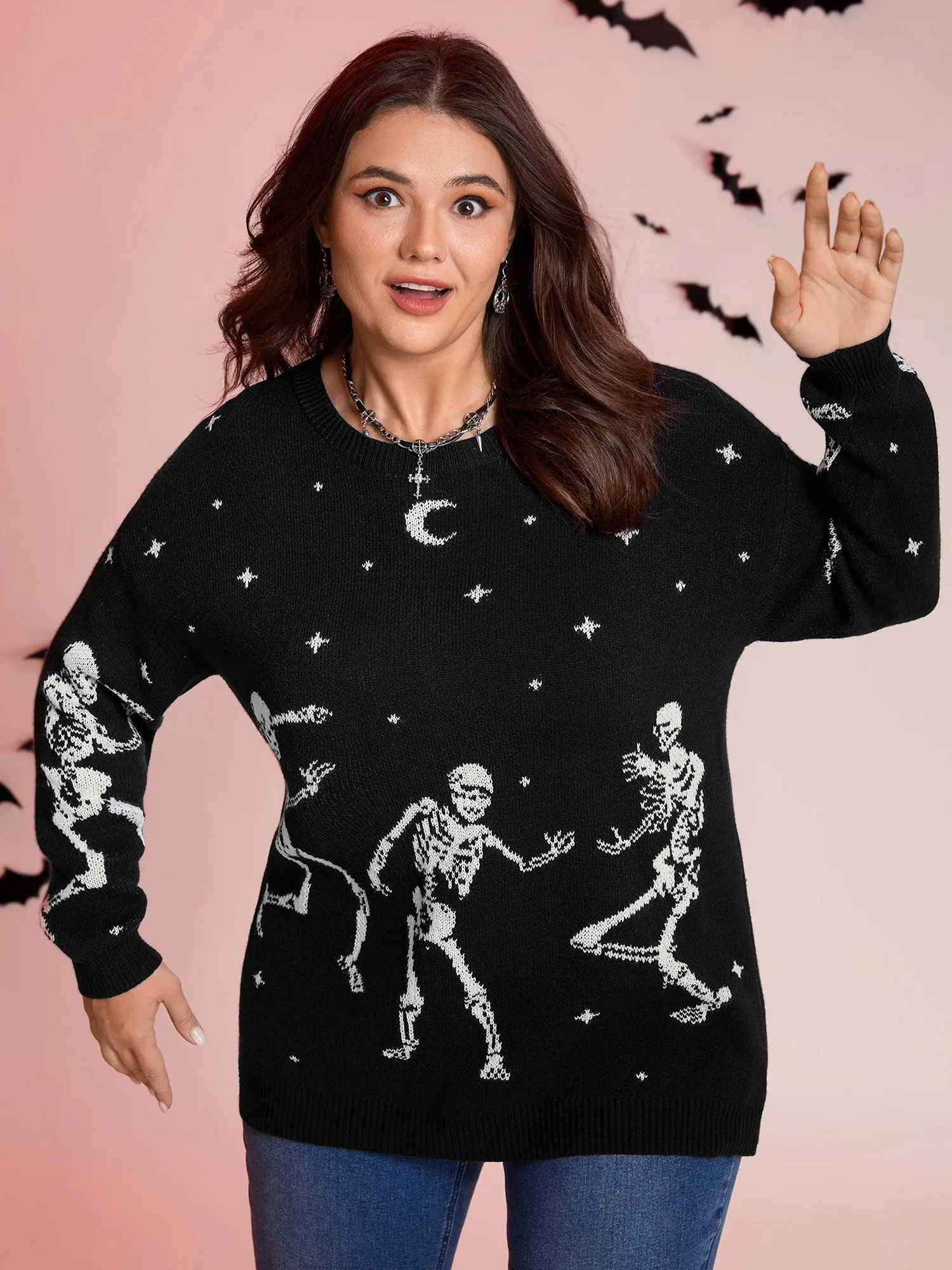 Supersoft Dancing Skeleton Print Pullover sold by Bloomchic product image thumbnail 2