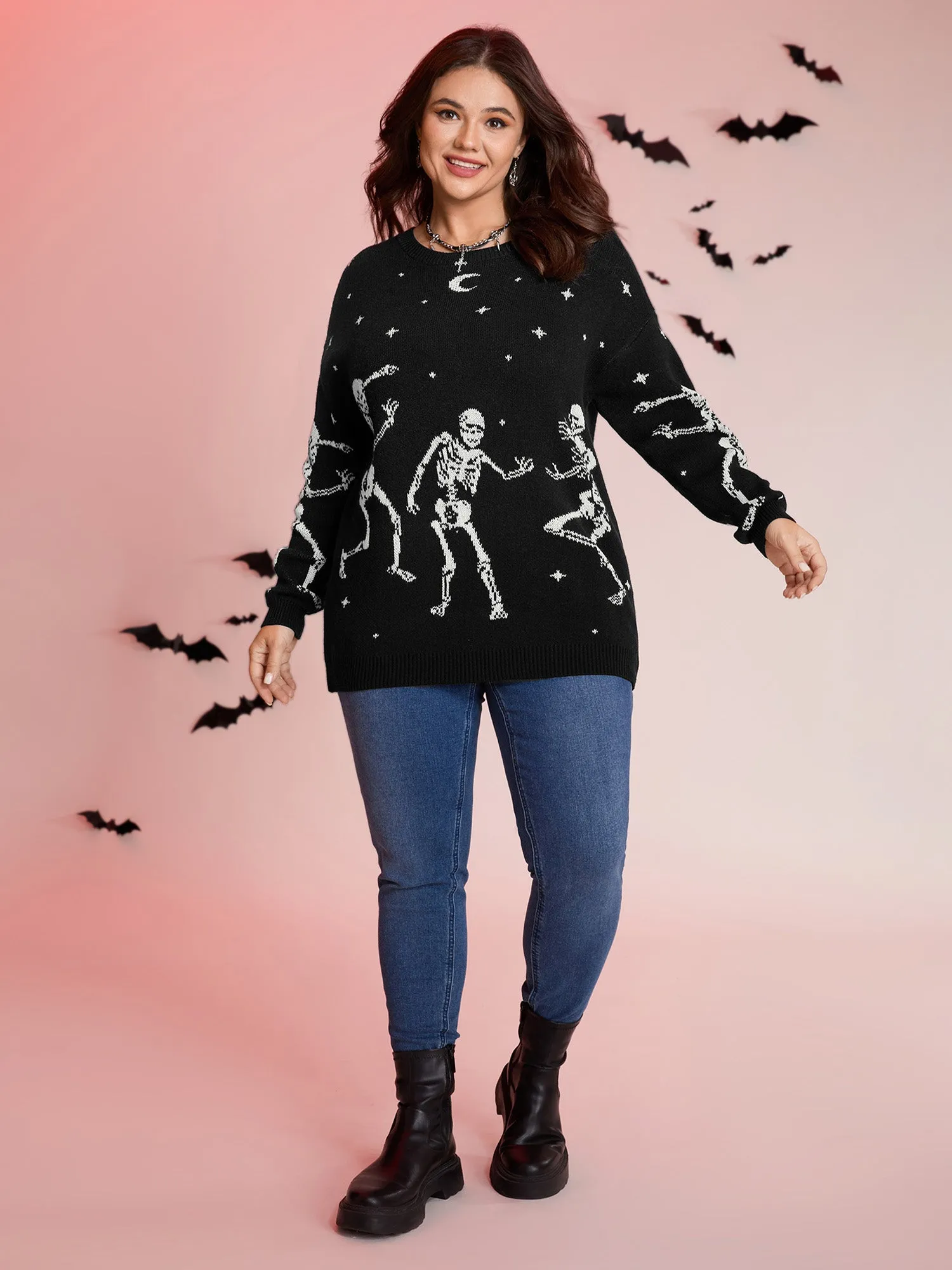 Supersoft Dancing Skeleton Print Pullover sold by Bloomchic product image thumbnail 3