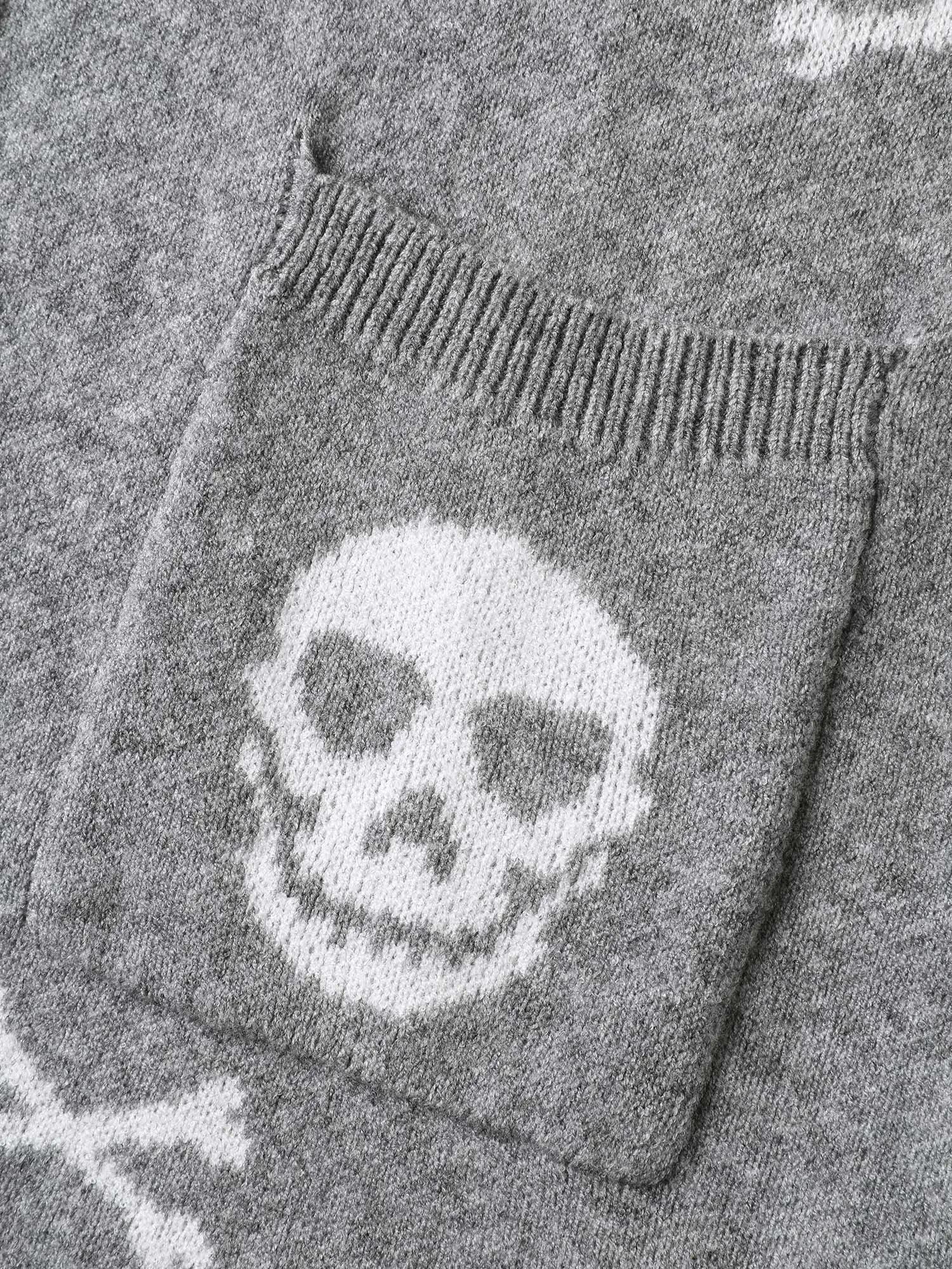 Supersoft Skull Pattern Open-Front Knit Cardigan sold by Bloomchic product image thumbnail 5