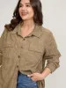 Corduroy Color Gradient Button-Down Jacket sold by Bloomchic