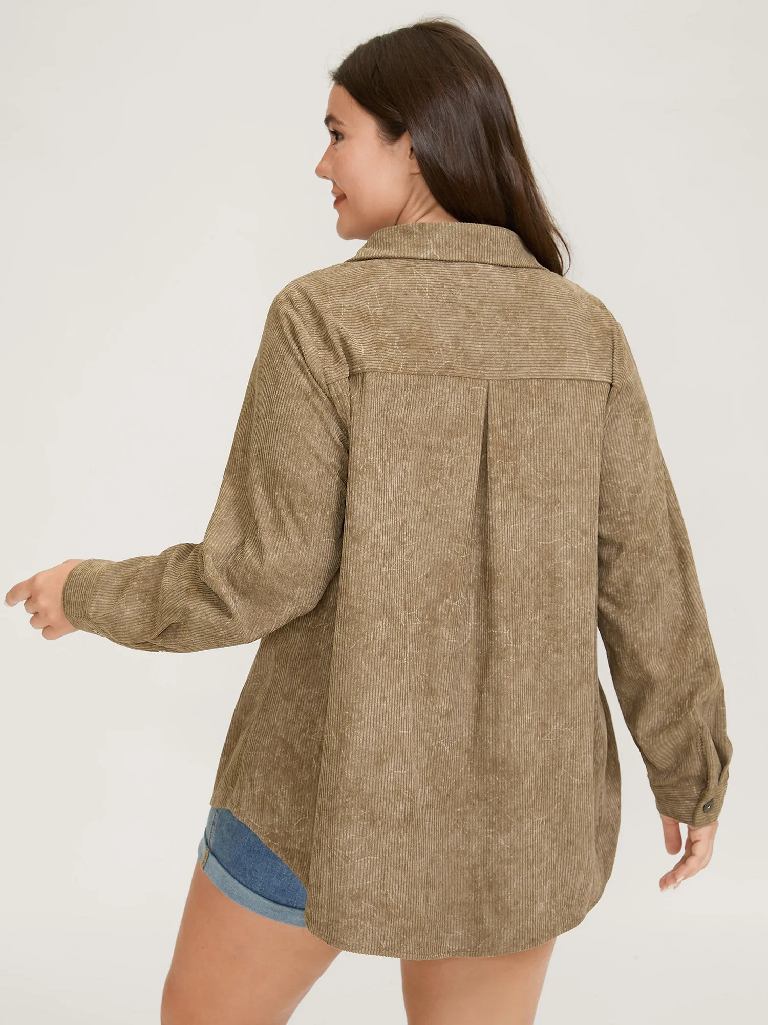 Corduroy Color Gradient Button-Down Jacket sold by Bloomchic product image thumbnail 4