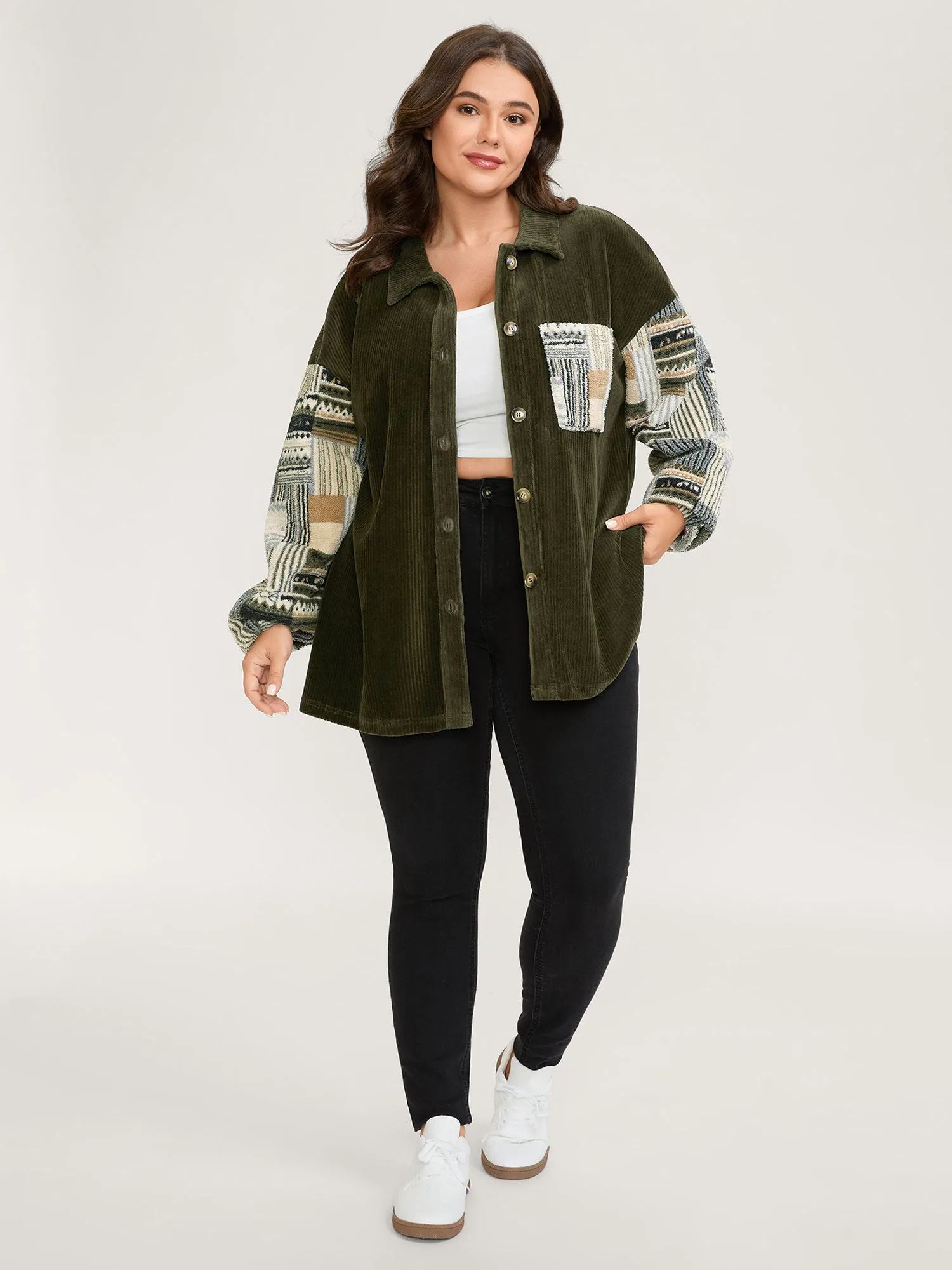 Boho Patchwork Button-Down Jacket sold by Bloomchic product image thumbnail 3