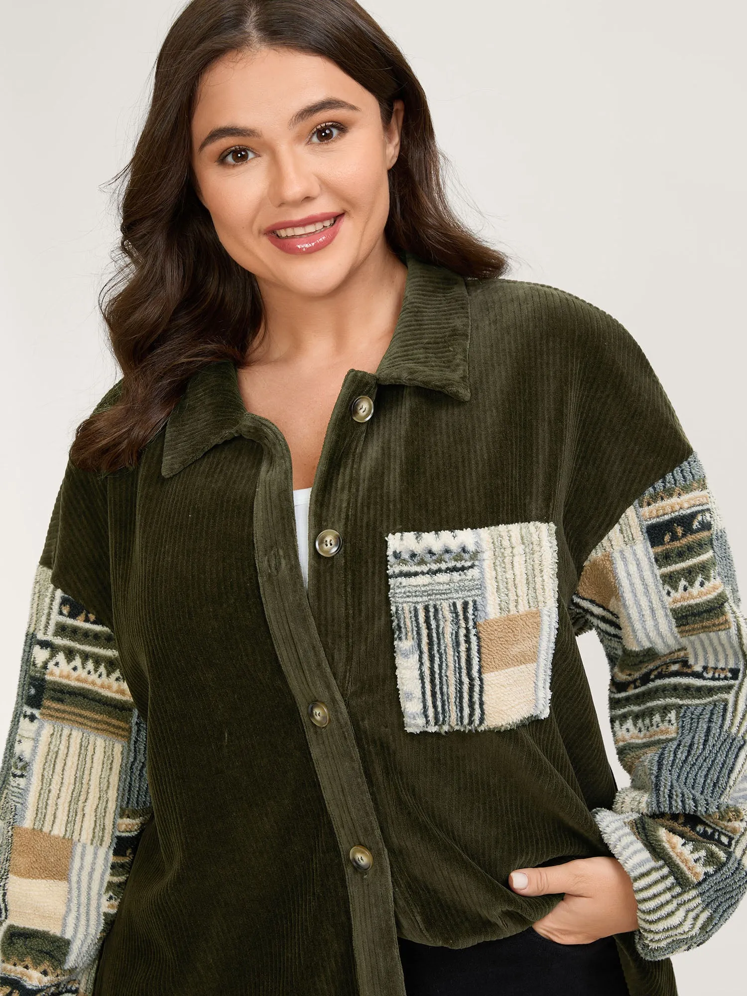 Boho Patchwork Button-Down Jacket sold by Bloomchic product image thumbnail 2