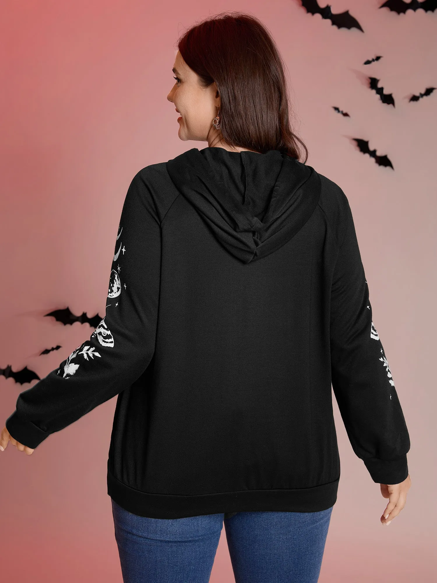 Haunted Midnight Motif Solid Hoodie sold by Bloomchic product image thumbnail 4