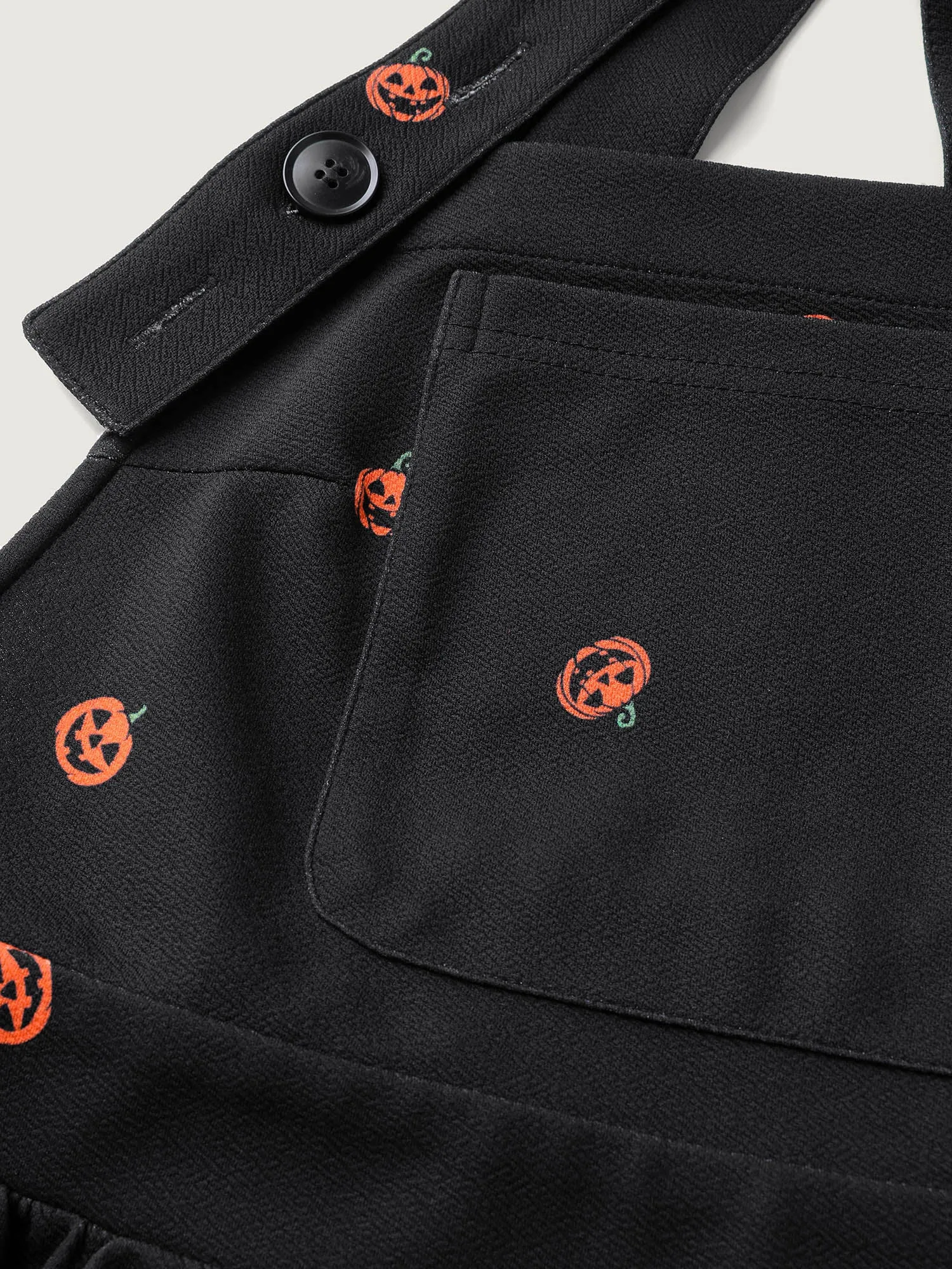 Pumpkin Print Stretchy Overall Strap Jumpsuit sold by Bloomchic product image thumbnail 5