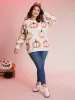 Pumpkin Patch Print Drop Shoulder Pullover sold by Bloomchic