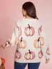 Pumpkin Patch Print Drop Shoulder Pullover sold by Bloomchic