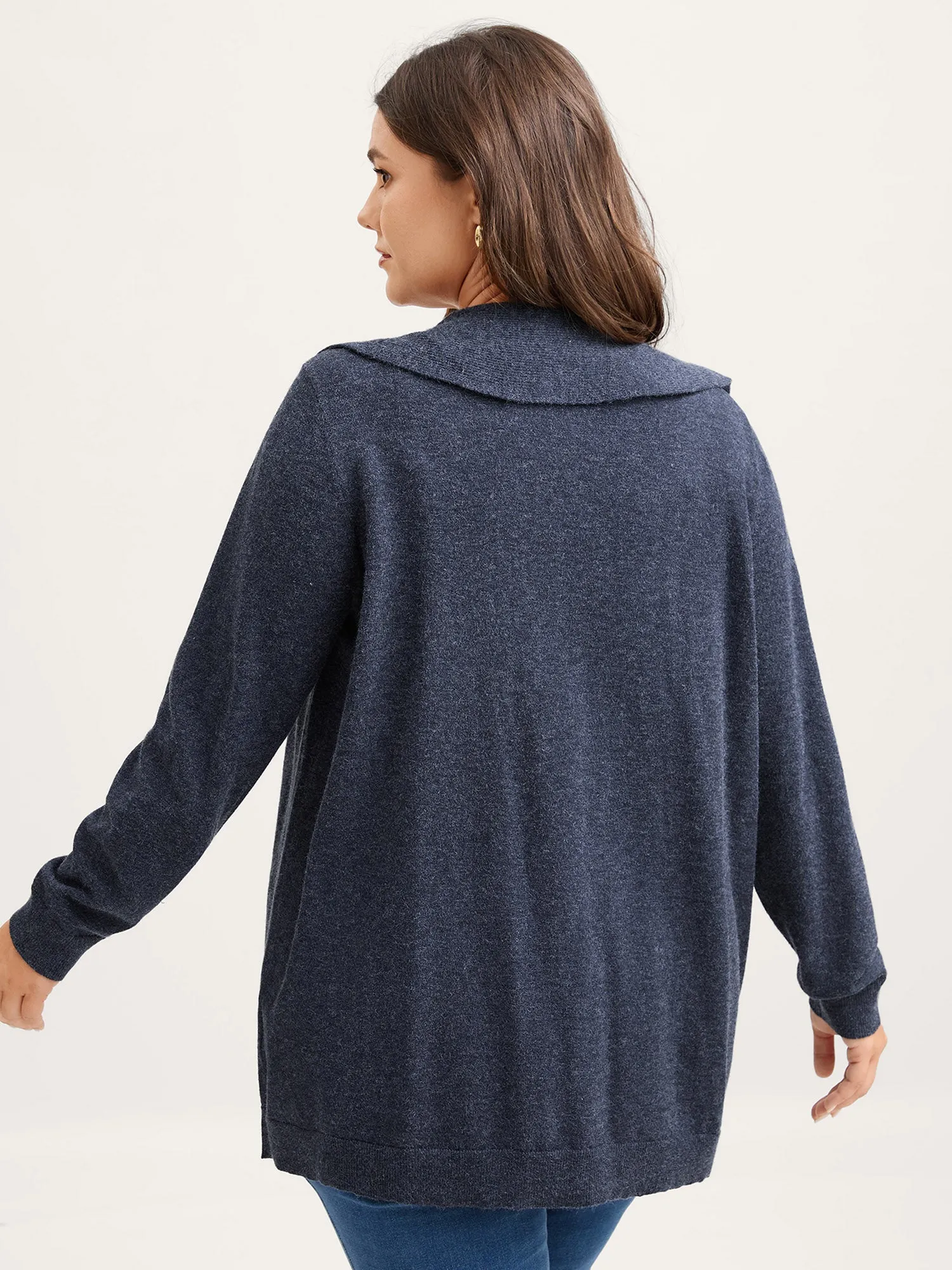 Ruffled Collar Front-Tie Knit Cardigan sold by Bloomchic product image thumbnail 4