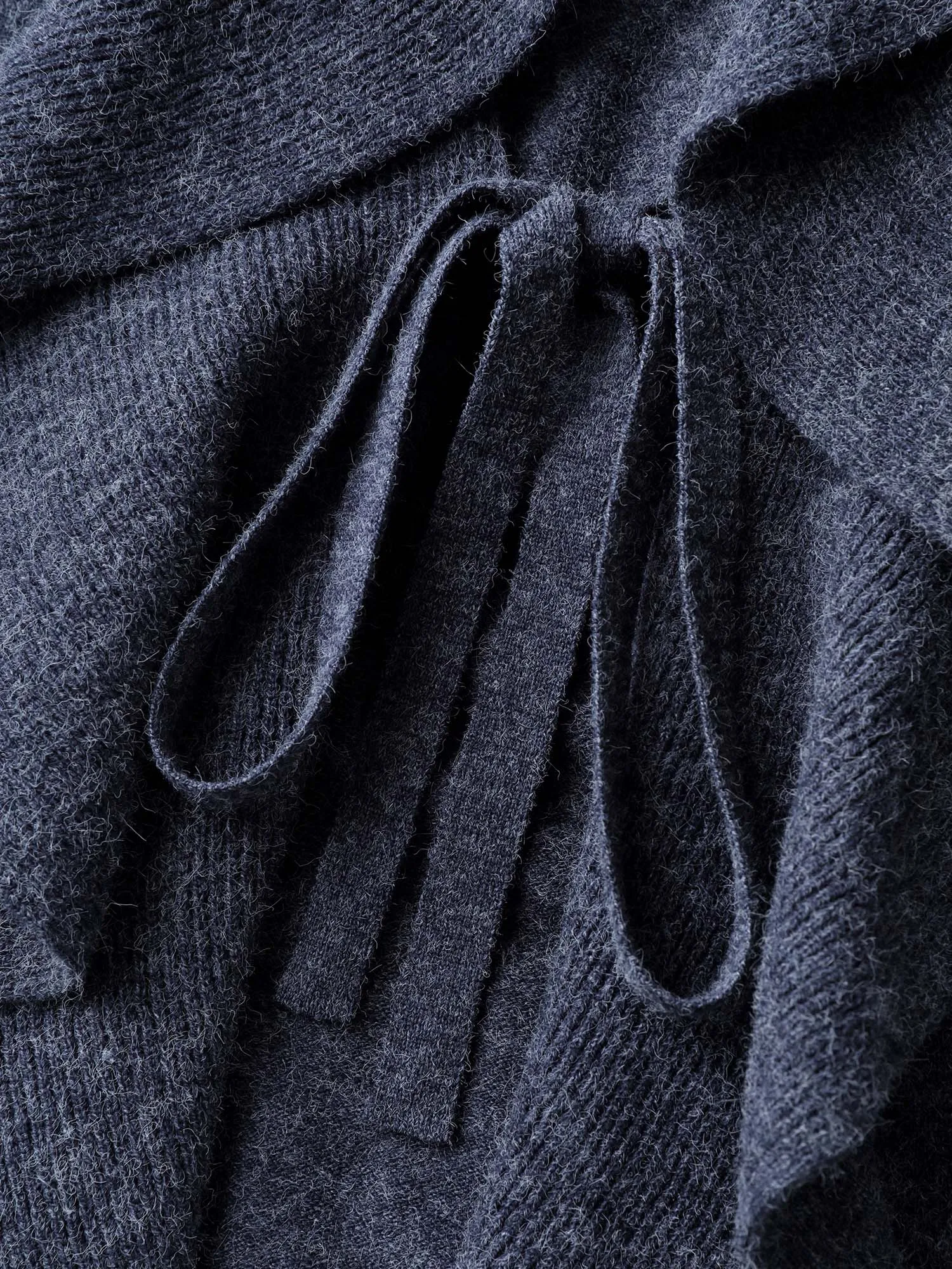 Ruffled Collar Front-Tie Knit Cardigan sold by Bloomchic product image thumbnail 5