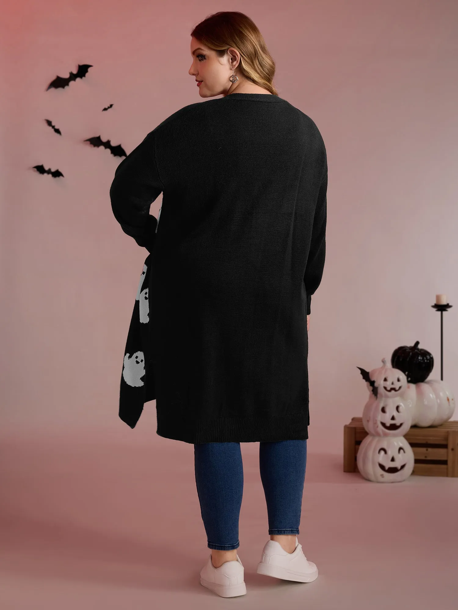 Happy Ghost Jacquard Knit Cardigan sold by Bloomchic product image thumbnail 5