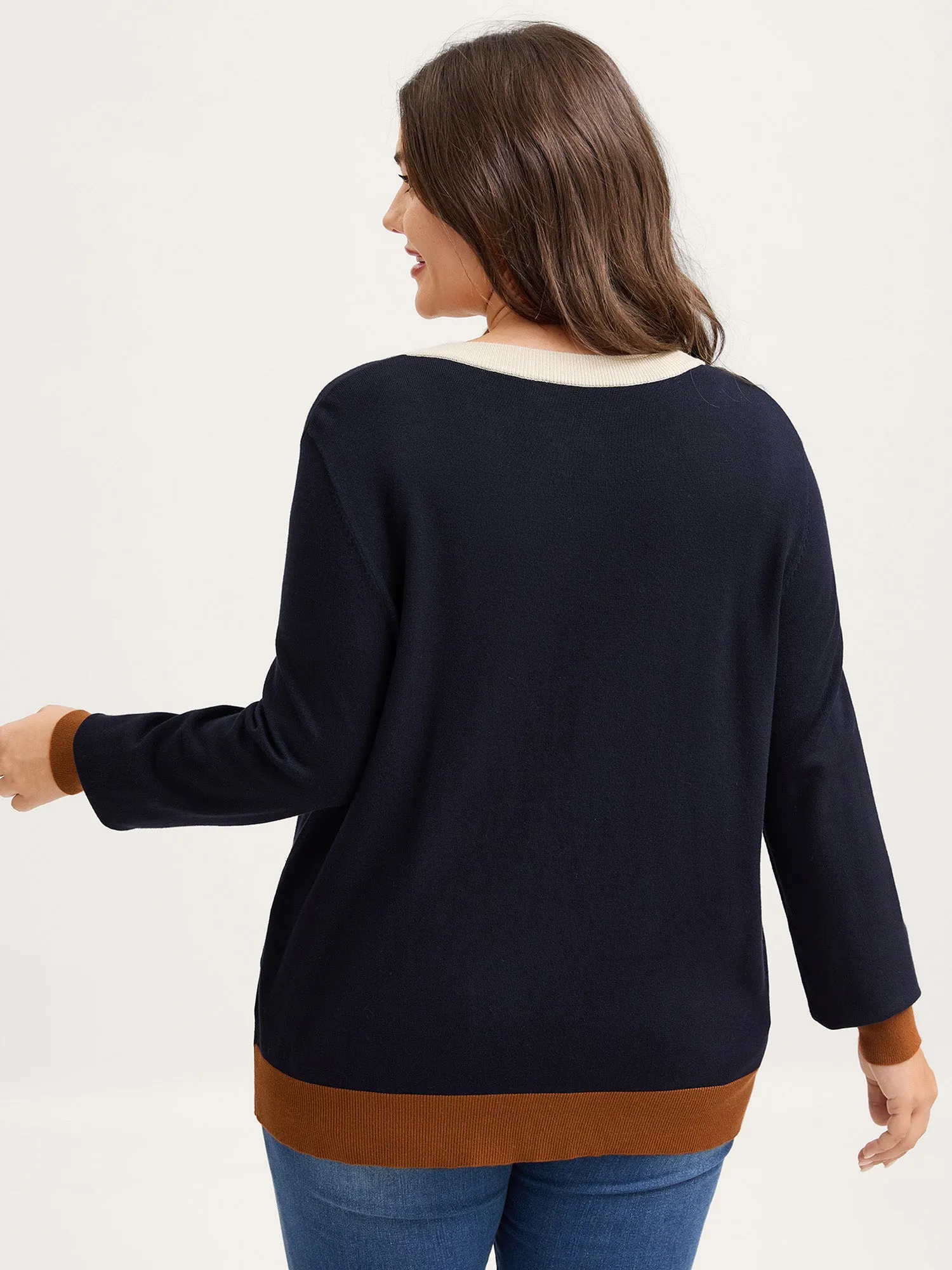 Supersoft Color Contrast Button-Down Knit Cardigan sold by Bloomchic product image thumbnail 5