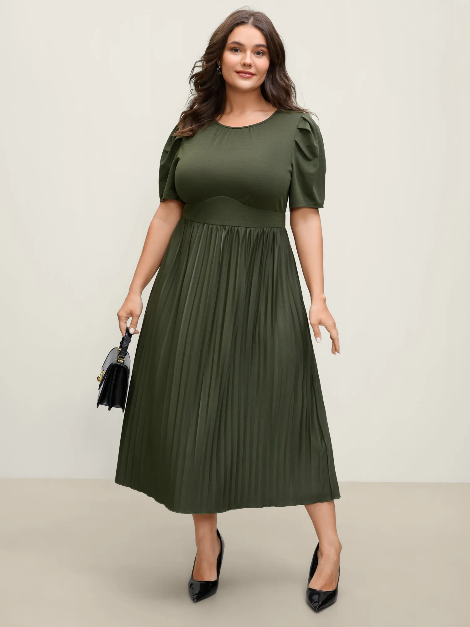 Pleated Skirt Triangular Waist Maxi Dress sold by Bloomchic product image thumbnail 3