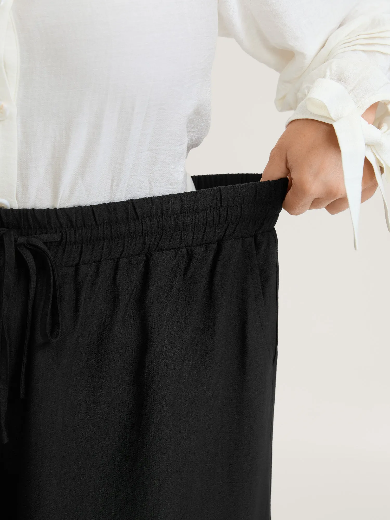 Floral Embroidered Hem Drawstring Pants sold by Bloomchic product image thumbnail 3