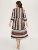Boho Stripes Tiered Midi Dress sold by Bloomchic