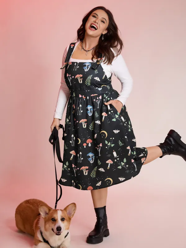 Garden Print Adjustable Strap Midi Dress sold by Bloomchic