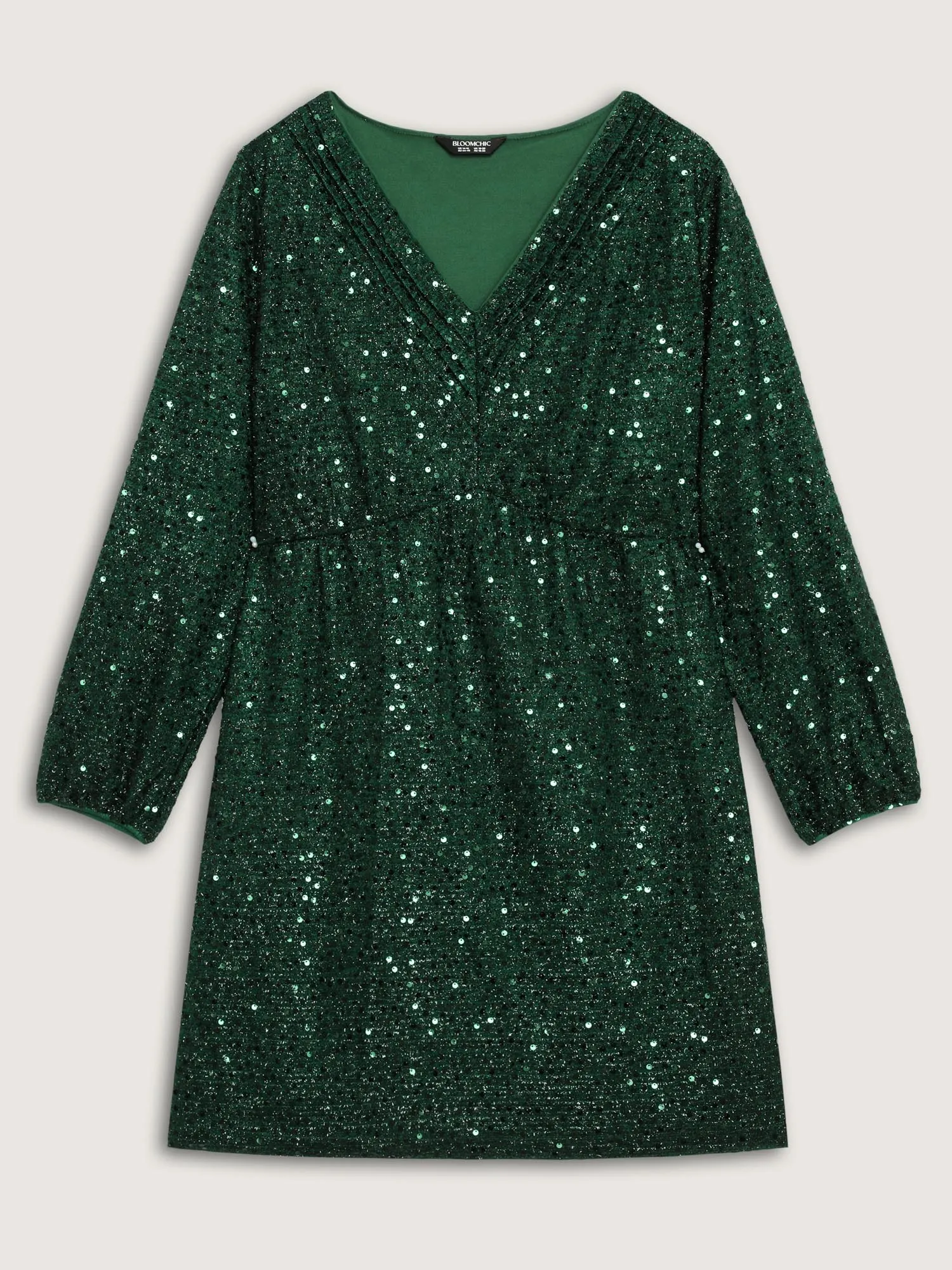 Shimmery Sequin V-Neck Knee Dress sold by Bloomchic product image thumbnail 5