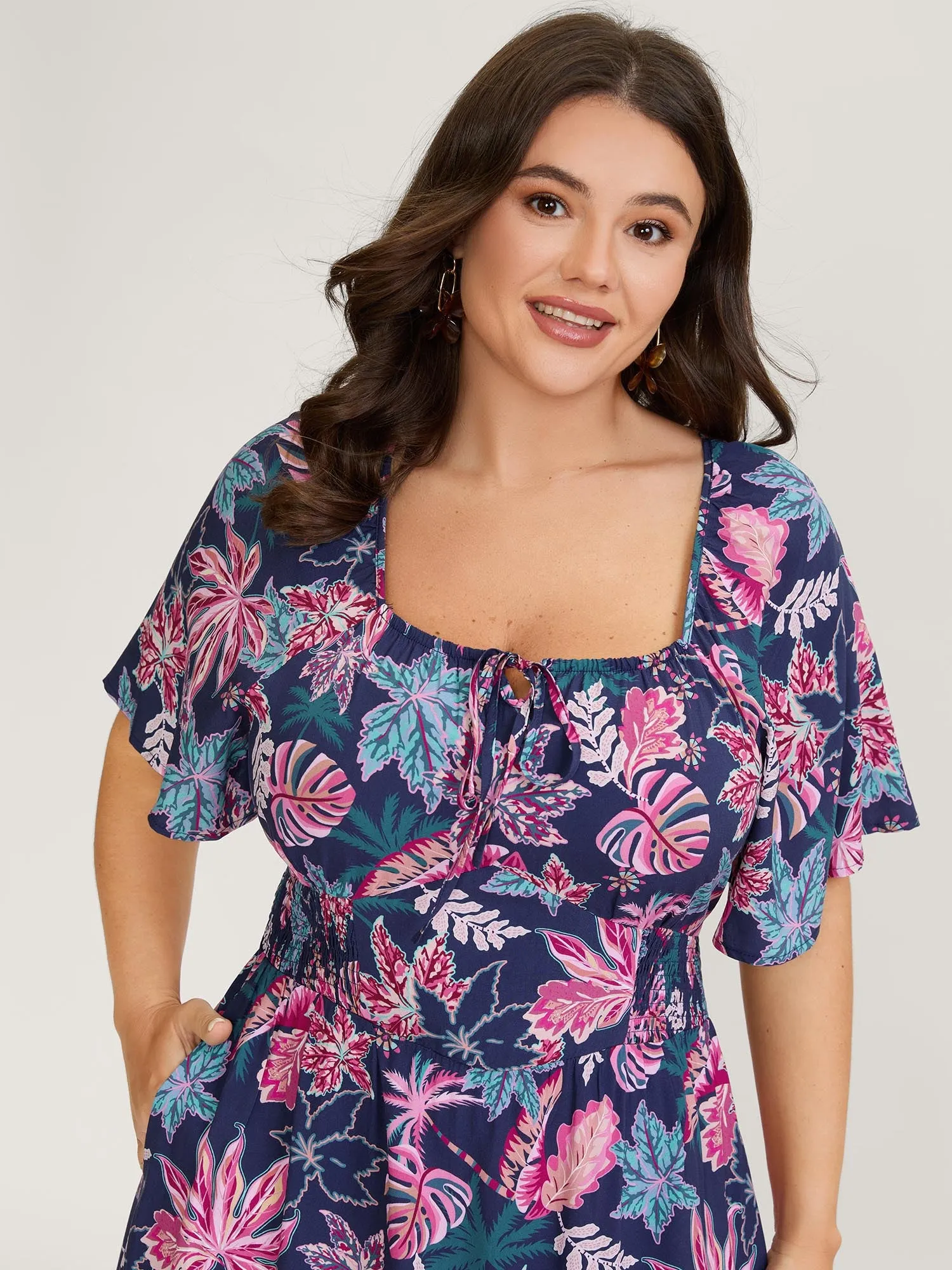 Floral Cinched-Waist Maxi Dress sold by Bloomchic product image thumbnail 2